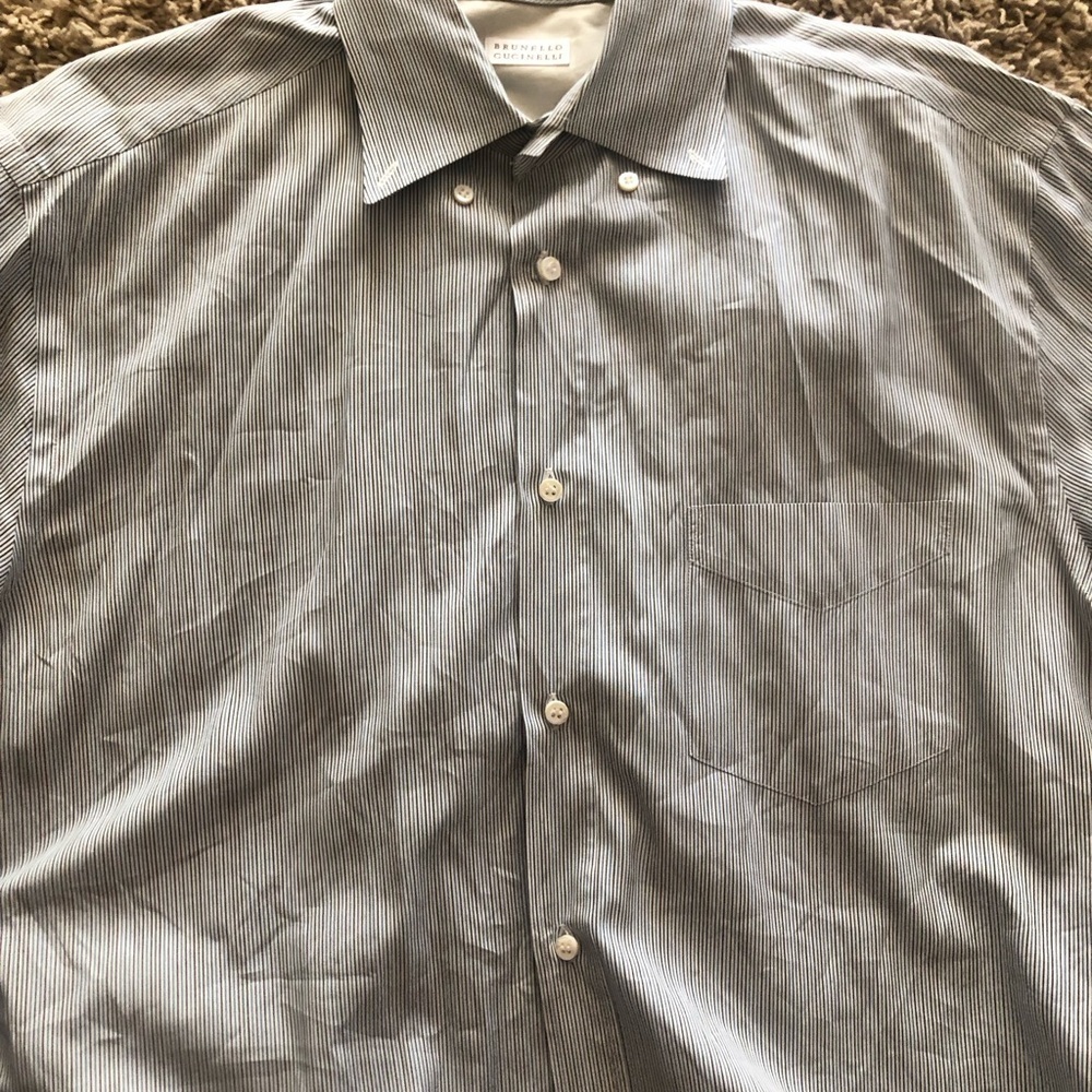 BRUNELLO CUCINELLI 100% COTTON LEISURE FIT DRESS Shirt xl - Picture 3 of 4